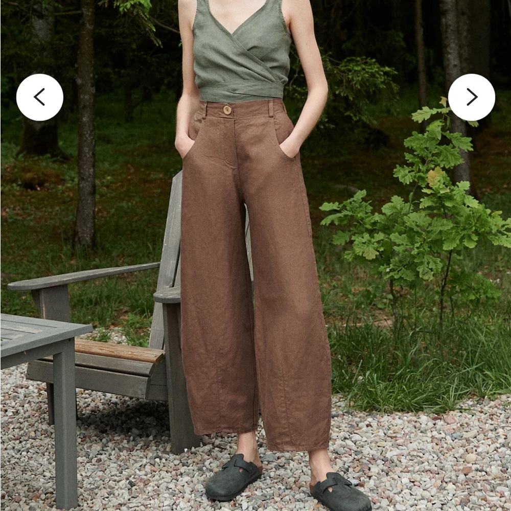 Linenfox Heavyweight Linen Barrel Trouser Pants